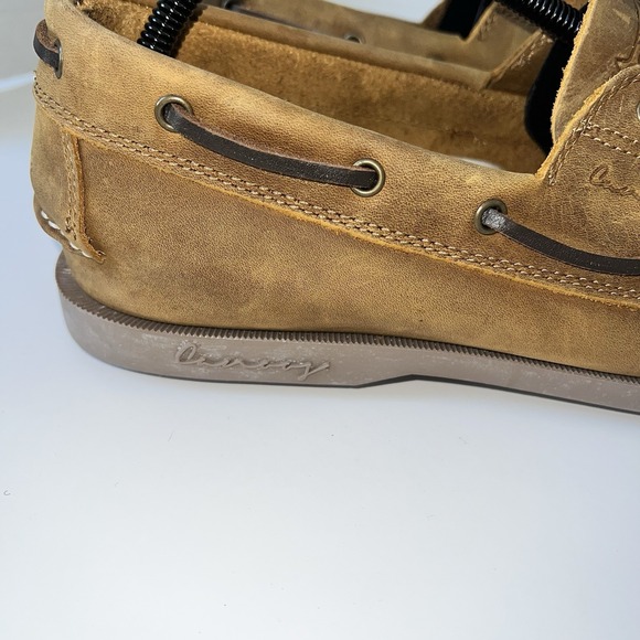 New Canoos Tan Golf Boat Shoes Leather Men's Size 12 - Picture 3 of 12